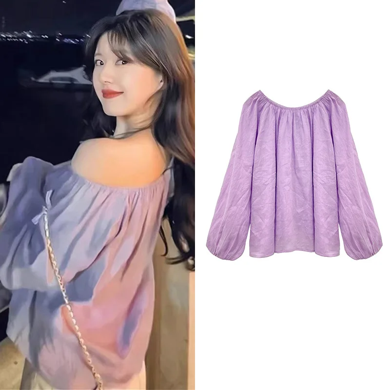 Kpop Korean Singer Sexy Off Shoulder Blouses Women Long Sleeve Solid Color Shirts Fashion Summer Puff Sleeve Backless Crop Tops
Kpop Korean Singer Sexy Off Shoulder Blouses Women Long Sleeve Solid Color Shirts Fashion Summer Puff Sleeve Backless Crop Tops