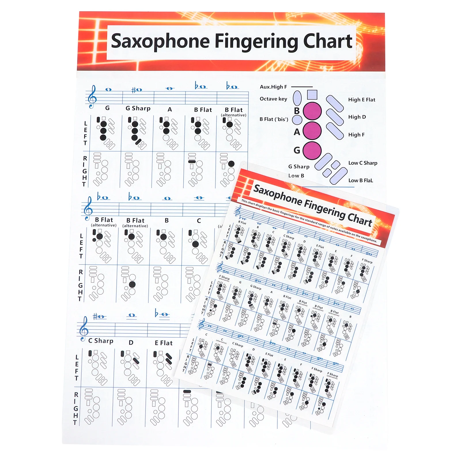2pcs Saxophone Chords Chart Coated Paper Durable Guide For Beginner To Experienced Practice Reference Wall Poster Music
2pcs Saxophone Chords Chart Coated Paper Durable Guide For Beginner To Experienced Practice Reference Wall Poster Music