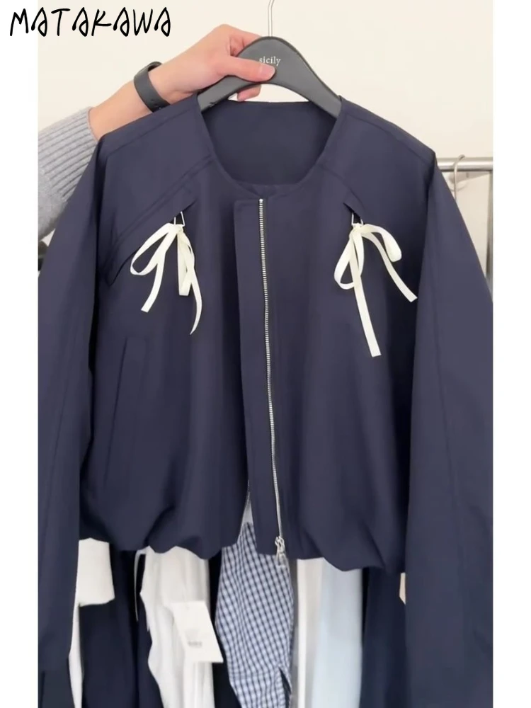 Matakawa Vintage Bows Woman Jackets Zipper Solid Spring Autumn Loose Chaquetas Korean Fashion Y2k Simple Jaqueta Feminina
Matakawa Vintage Bows Woman Jackets Zipper Solid Spring Autumn Loose Chaquetas Korean Fashion Y2k Simple Jaqueta Feminina