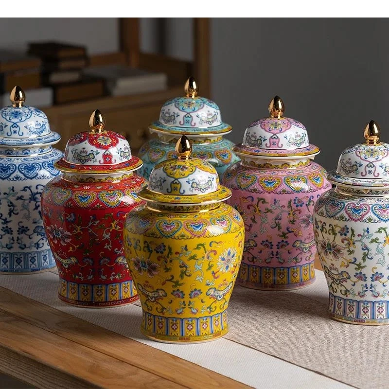 Ceramic Tea Pot Sealed Chinese Retro General Jar Ginger Porcelain Handicraft Ornaments Home Decoration Organizer
Ceramic Tea Pot Sealed Chinese Retro General Jar Ginger Porcelain Handicraft Ornaments Home Decoration Organizer