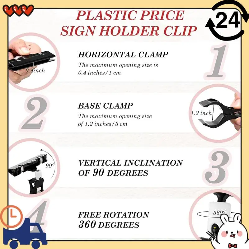 50 Pcs Plastic Sign Holder Clips For Display 5 Color Plastic Price Sign Rotatable Merchandising Price Tag Holder
50 Pcs Plastic Sign Holder Clips For Display 5 Color Plastic Price Sign Rotatable Merchandising Price Tag Holder