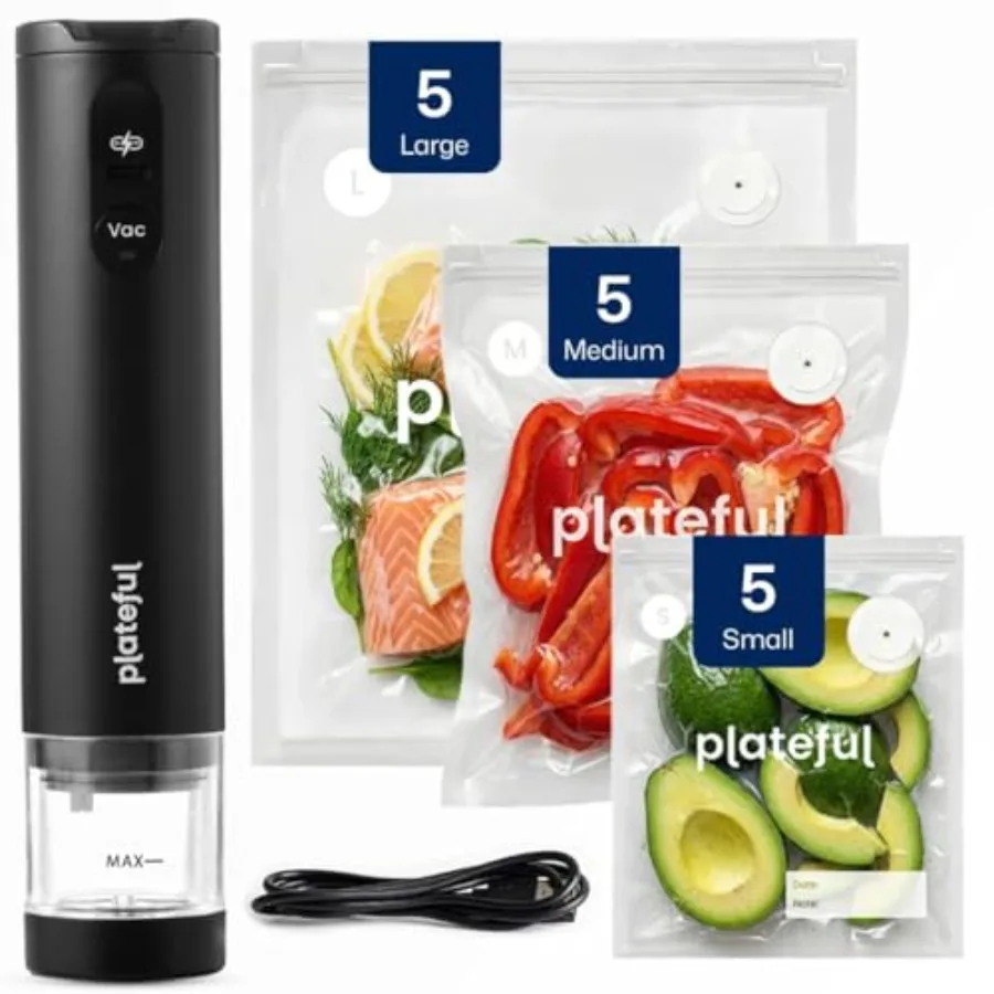 Handheld Vacuum Sealer for Food - Portable Cordless Mini Sealer Machine Compact for Storage Sous Vide Freezer Preservation 15 B
Handheld Vacuum Sealer for Food - Portable Cordless Mini Sealer Machine Compact for Storage Sous Vide Freezer Preservation 15 B