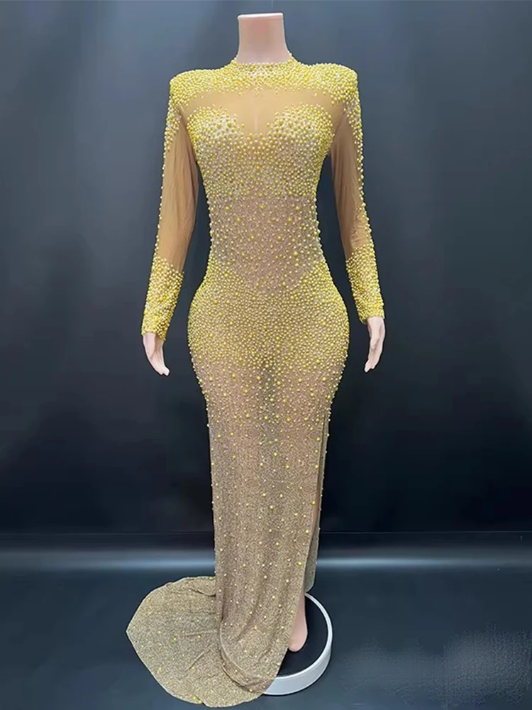 High Quality Hot Bead Sexy Slit Elastic Dress 2025 New Fashion Custom Women'S Clothing
High Quality Hot Bead Sexy Slit Elastic Dress 2025 New Fashion Custom Women'S Clothing