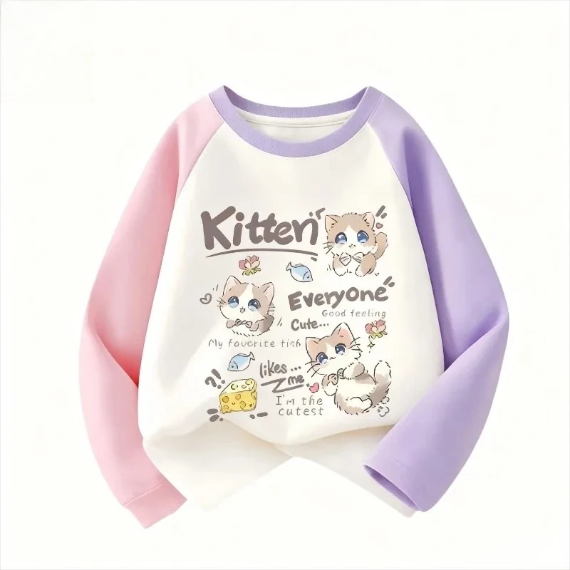 2025 New Autumn Cute Cat Girls Comfortable Cotton Breathable Long Sleeve Round Neck Patchwork Tee
2025 New Autumn Cute Cat Girls Comfortable Cotton Breathable Long Sleeve Round Neck Patchwork Tee