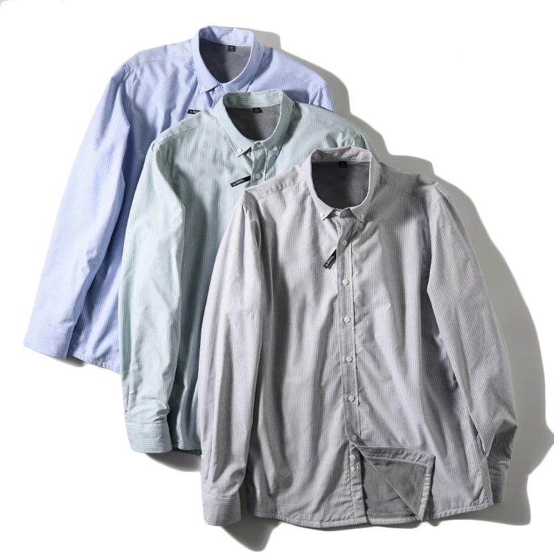 Warmth without Bulk Men's Fashion Standard Fit Long Sleeve Fleece Lined Casual Striped Shirt for Business And Leisure
Warmth without Bulk Men's Fashion Standard Fit Long Sleeve Fleece Lined Casual Striped Shirt for Business And Leisure