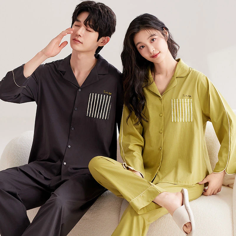 Men and Women Spring and Autumn Pure Cotton Long Sleeve New Autumn and Winter Can Be Worn Outside The Home Suit Couples Pajamas
Men and Women Spring and Autumn Pure Cotton Long Sleeve New Autumn and Winter Can Be Worn Outside The Home Suit Couples Pajamas