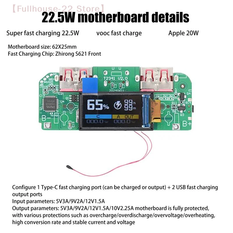 【MAX-22】1 шт. двунаправленное быстрое зарядное устройство понижающий преобразователь мобильный модуль питания DIY материнская плата с дисплеем Type-c USB 22,5 Вт
【MAX-22】1 шт. двунаправленное быстрое зарядное устройство понижающий преобразователь мобильный модуль питания DIY материнская плата с дисплеем Type-c USB 22,5 Вт