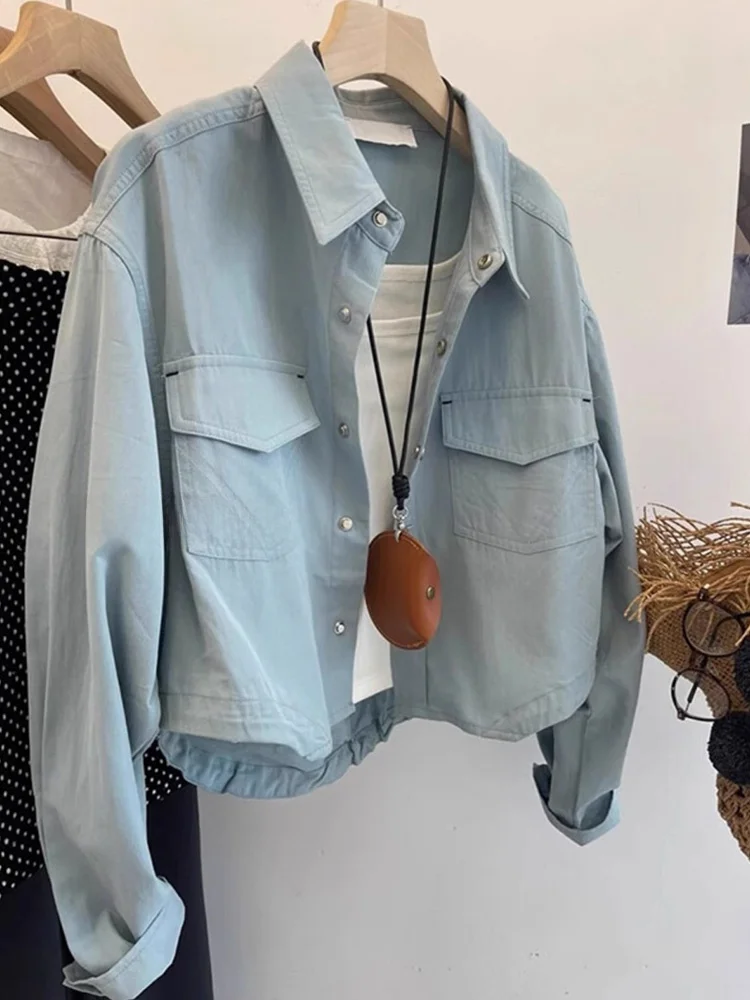 Slimming Double Pocket Casual Lazy Fashion Simple Top Match All Seasons Shirt Women's Commute Style Long Sleeve Regular Length
Slimming Double Pocket Casual Lazy Fashion Simple Top Match All Seasons Shirt Women's Commute Style Long Sleeve Regular Length