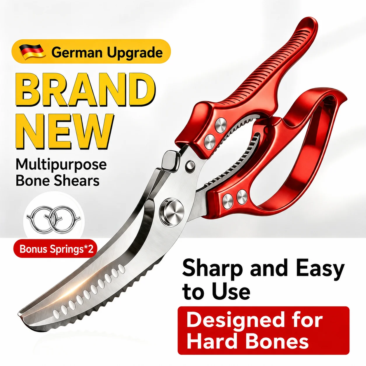 Multi-Purpose Stainless Steel Heavy Duty Kitchen Shears, Large Food Scissors for Chicken Duck Goose Bones
Multi-Purpose Stainless Steel Heavy Duty Kitchen Shears, Large Food Scissors for Chicken Duck Goose Bones