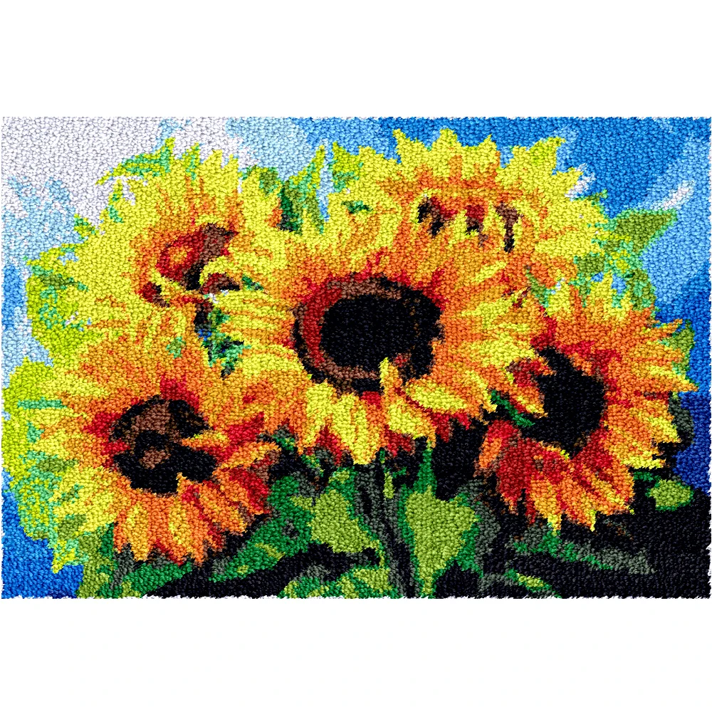 Sunflower Latch Hook Rug Kits with Pre-Printed Canvas Pattern Large Size Tapestry Kits Crochet Carpet Crafts for Adults 27"x40"
Sunflower Latch Hook Rug Kits with Pre-Printed Canvas Pattern Large Size Tapestry Kits Crochet Carpet Crafts for Adults 27"x40"