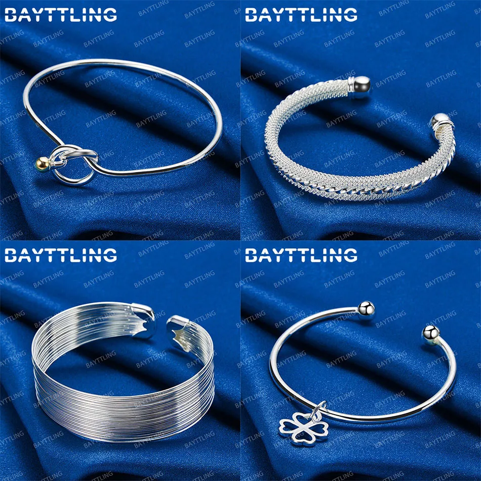 Fashion 925 Sterling Silver Delicate Four Leaf Clover Knot Bracelet for Women Party Jewelry Gift Wedding Engagement 
Fashion 925 Sterling Silver Delicate Four Leaf Clover Knot Bracelet for Women Party Jewelry Gift Wedding Engagement