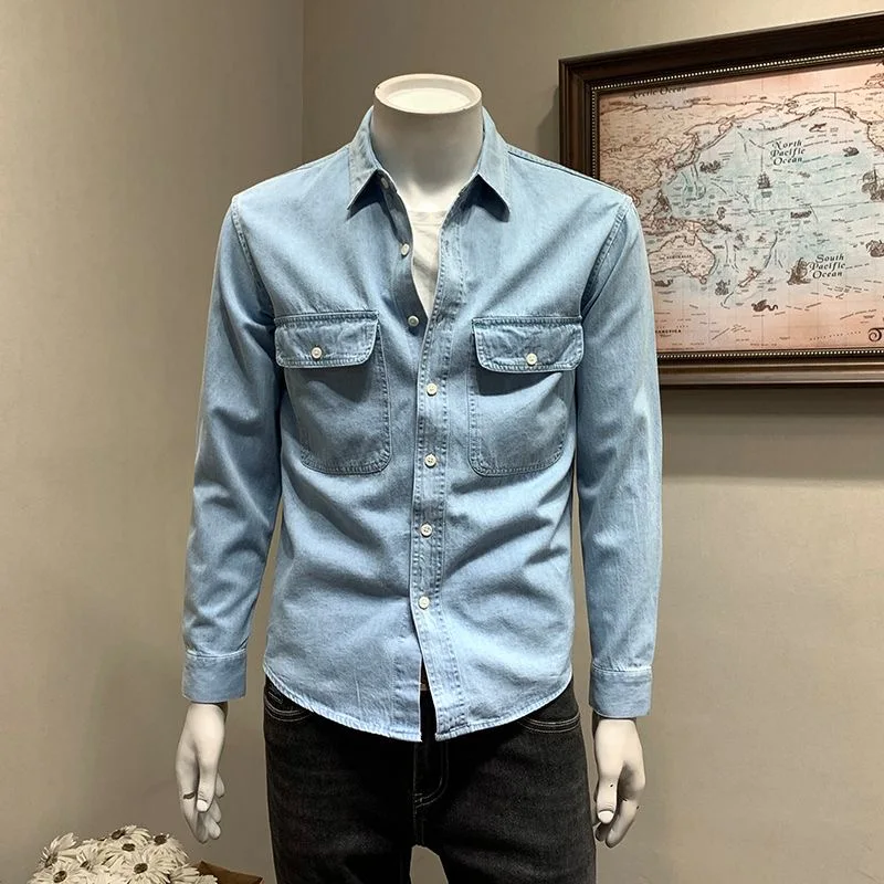 Spring and Autumn New Fashion Trend American Retro Solid Color Long Sleeve Shirt Men's Casual Loose Sports Large Denim Coat
Spring and Autumn New Fashion Trend American Retro Solid Color Long Sleeve Shirt Men's Casual Loose Sports Large Denim Coat