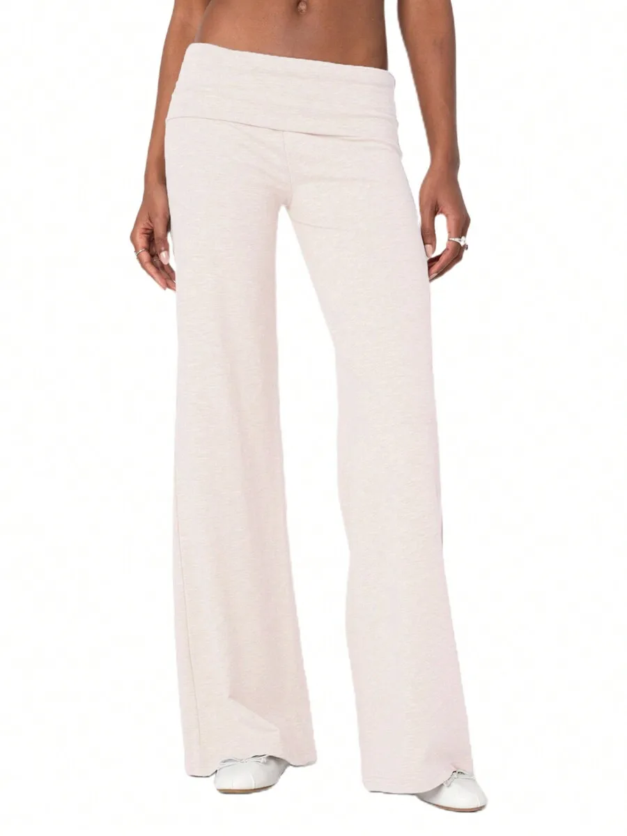 Women Wide Leg Fold Over Waist Pants Low Rise Loose Flare Lounge Streetwear
Women Wide Leg Fold Over Waist Pants Low Rise Loose Flare Lounge Streetwear