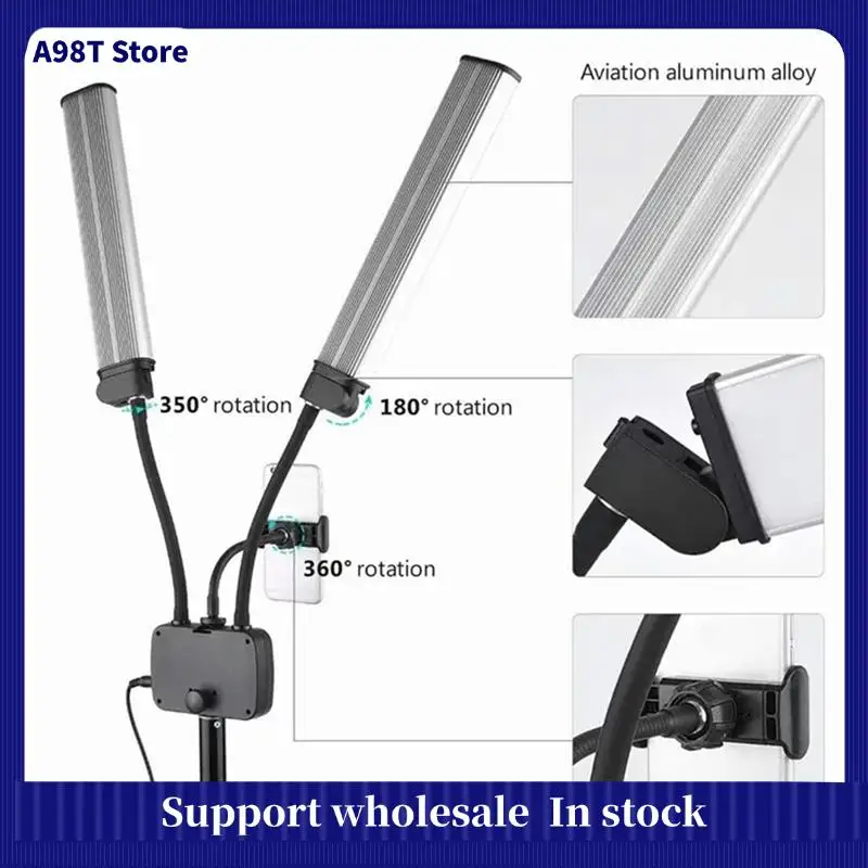 A98T Double Arms LED Fill Dimmable Beauty LED Video Lights 2700K-5600K 2 Light Modes 45W Photography Live Streaming
A98T Double Arms LED Fill Dimmable Beauty LED Video Lights 2700K-5600K 2 Light Modes 45W Photography Live Streaming