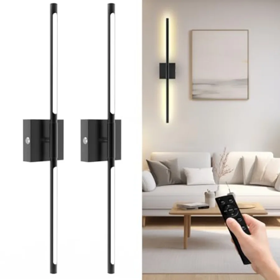 Battery Operated Wall Sconces Set of 2 Rechargeable LED Wall Lights, Dimmable 3000K-6500K, Battery Sconces Wall Decor for Bedro
Battery Operated Wall Sconces Set of 2 Rechargeable LED Wall Lights, Dimmable 3000K-6500K, Battery Sconces Wall Decor for Bedro