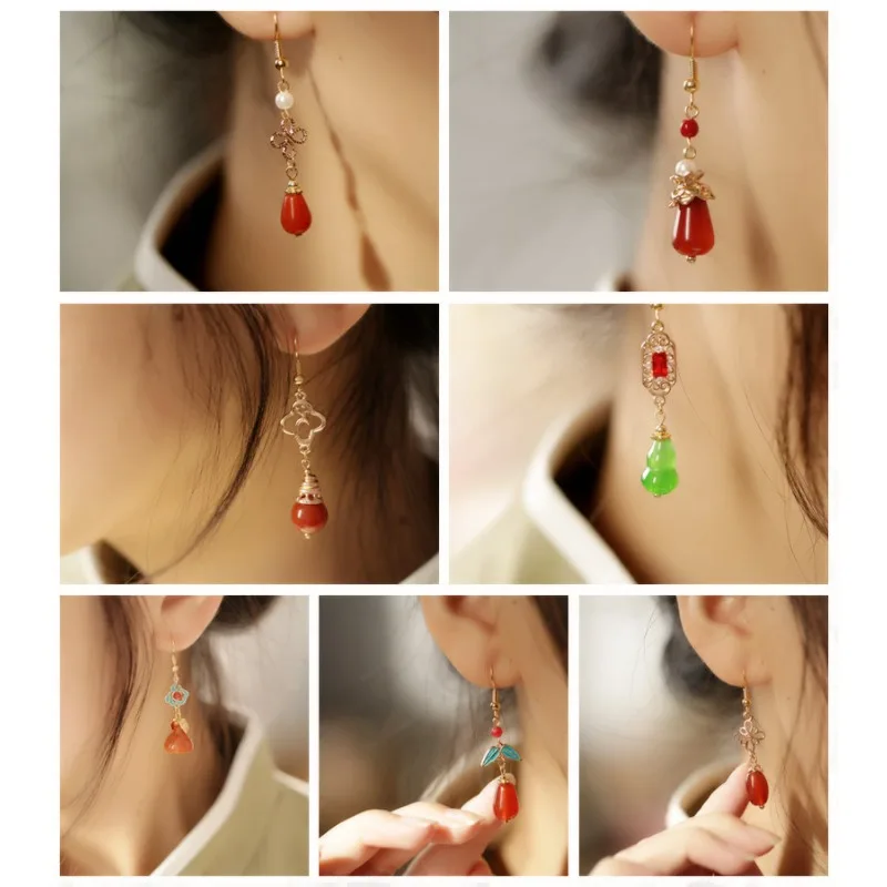 Handmade Hanfu Cheongsam Red Earrings Vintage Classic Dangle Drop Accessories Versatile Ancient Style Elegant Daily Wear Gift
Handmade Hanfu Cheongsam Red Earrings Vintage Classic Dangle Drop Accessories Versatile Ancient Style Elegant Daily Wear Gift