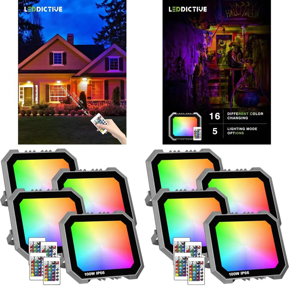 Комплект из 4-х уличных водонепроницаемых светодиодных светильников RGB мощностью 100 Вт (эквивалент 1000 Вт), 10000 люмен, с 4 пультами ДУ
Комплект из 4-х уличных водонепроницаемых светодиодных светильников RGB мощностью 100 Вт (эквивалент 1000 Вт), 10000 люмен, с 4 пультами ДУ
