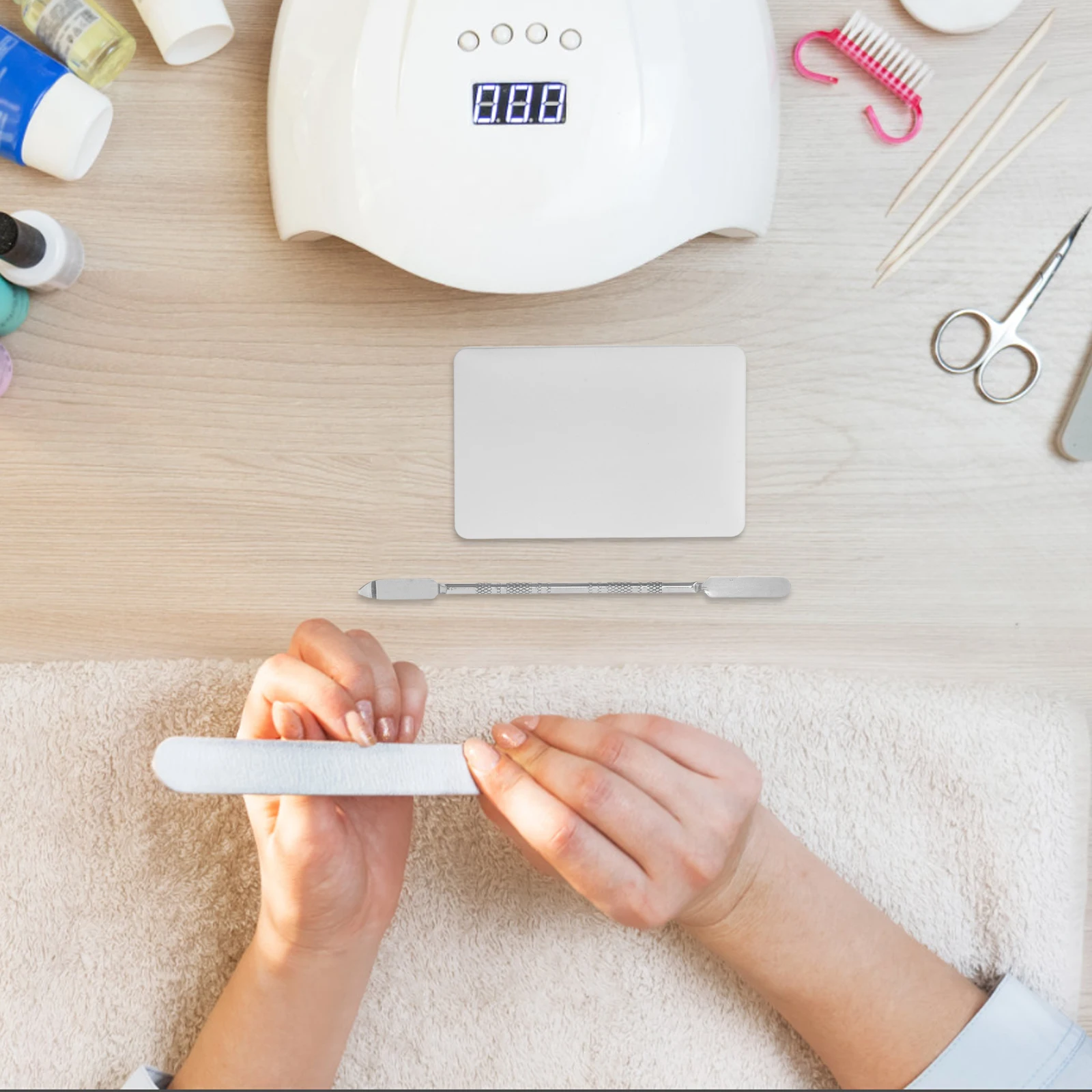 Multipurpose Stainless Steel Makeup Mixing Palette Ring for Nail Art Foundation Paint Color Customization Blending Tool
Multipurpose Stainless Steel Makeup Mixing Palette Ring for Nail Art Foundation Paint Color Customization Blending Tool