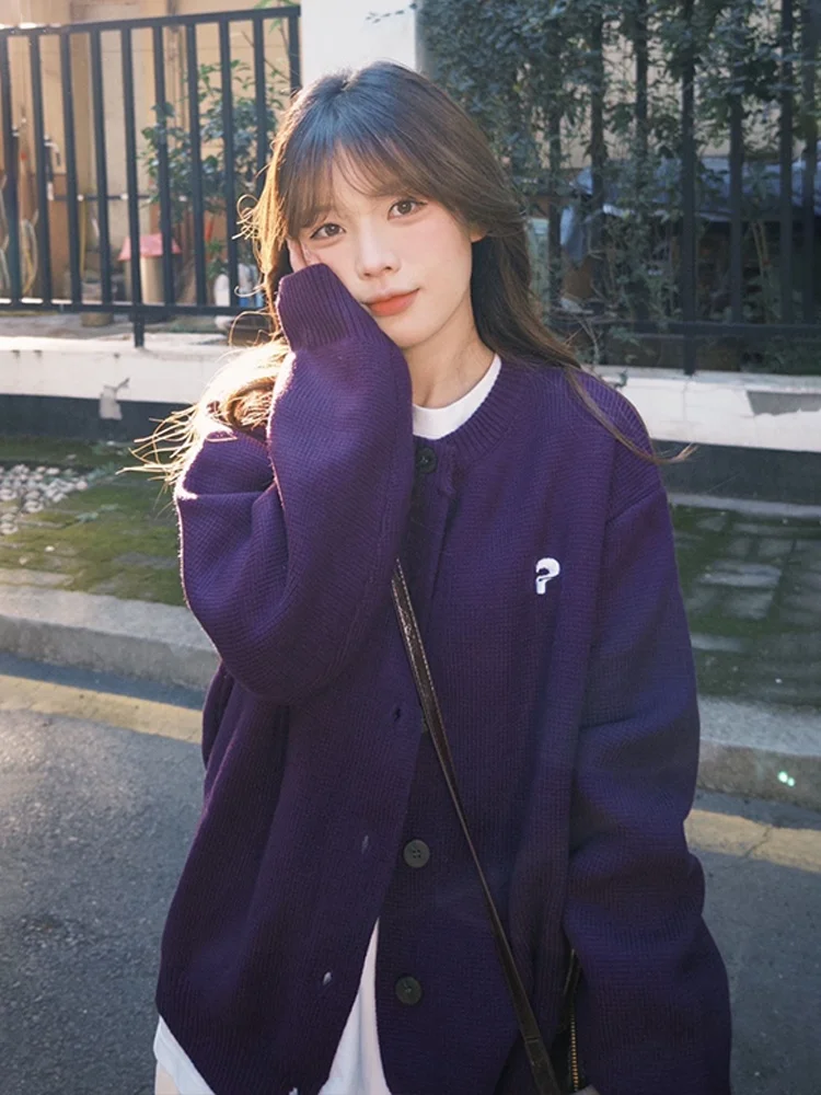 Ladies Purple Knitted Long Sve Loose Fit Cardigan Spring Street Sle Warm Soft Outerwear Casual Versatile Open Front Top
Ladies Purple Knitted Long Sve Loose Fit Cardigan Spring Street Sle Warm Soft Outerwear Casual Versatile Open Front Top