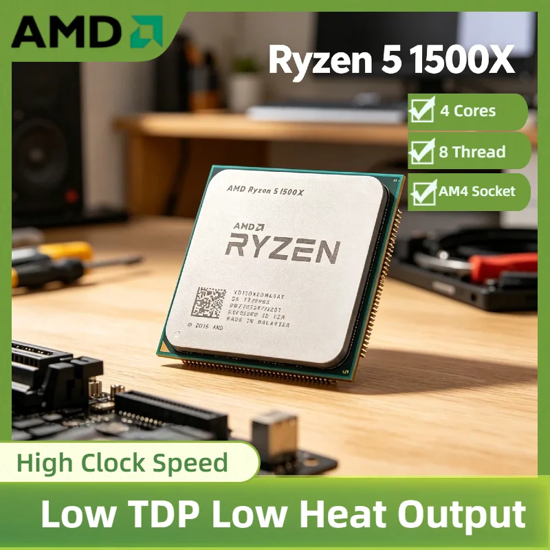 AMD Ryzen 5 1500X 4 Core 8 Thread 3.7GHz Boost Unlocked AM4 Desktop Gaming Processor Without Package Pro Max Unit
AMD Ryzen 5 1500X 4 Core 8 Thread 3.7GHz Boost Unlocked AM4 Desktop Gaming Processor Without Package Pro Max Unit