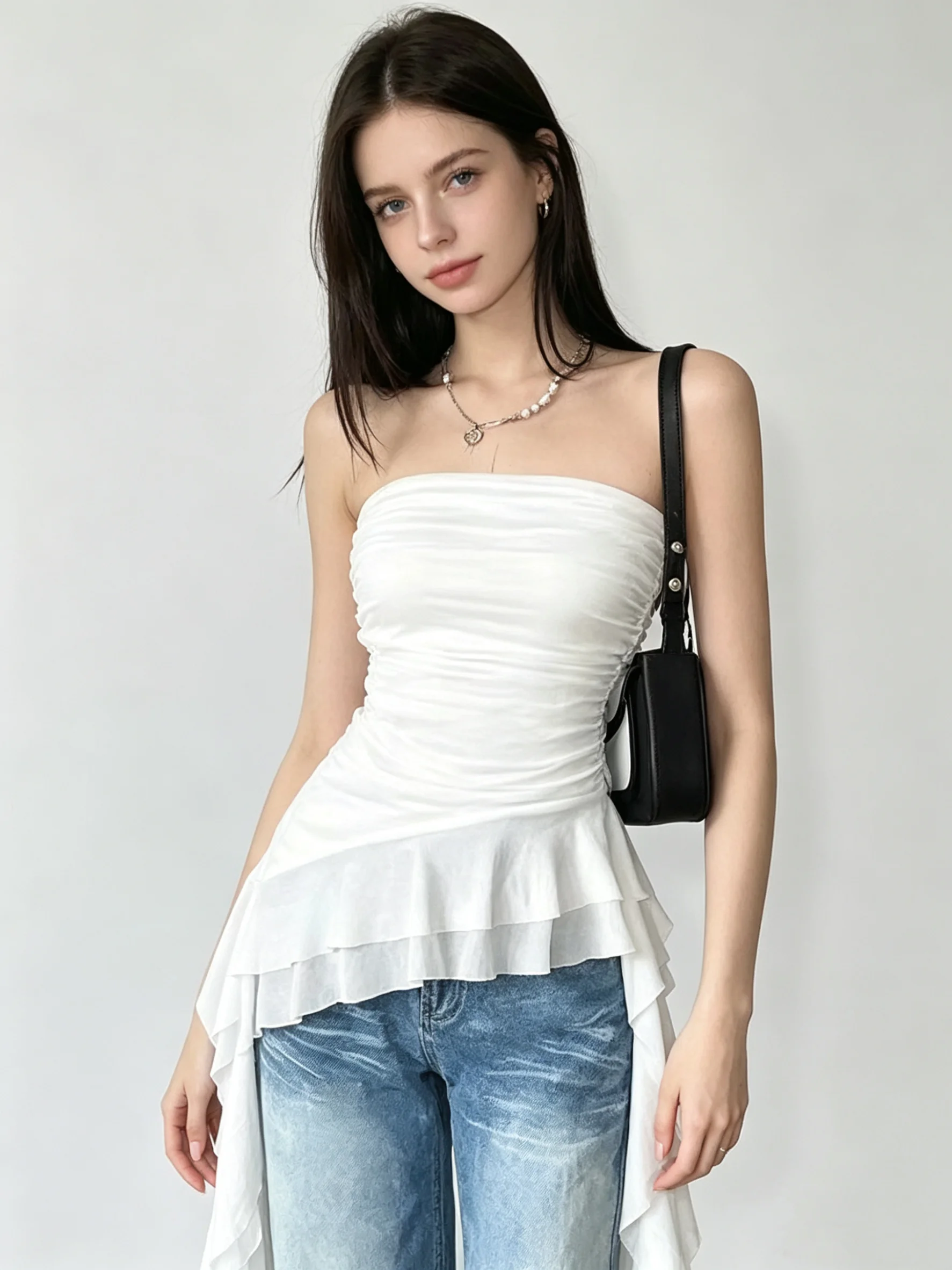 Women's White Crop Top Sexy Gyaru Tank Top Sleeveless Off Shoulder Camisole Vest for Women Slim Fit Asymmetric Corset Top Summer
Women's White Crop Top Sexy Gyaru Tank Top Sleeveless Off Shoulder Camisole Vest for Women Slim Fit Asymmetric Corset Top Summer