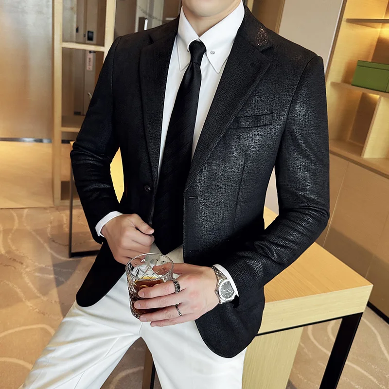 Men's Blazer Jacket High Quality Suede Hot Gold Wire Men Blazers Slim Fit Business Casual Suits Coats Man Clothing 2025 3Colors
Men's Blazer Jacket High Quality Suede Hot Gold Wire Men Blazers Slim Fit Business Casual Suits Coats Man Clothing 2025 3Colors