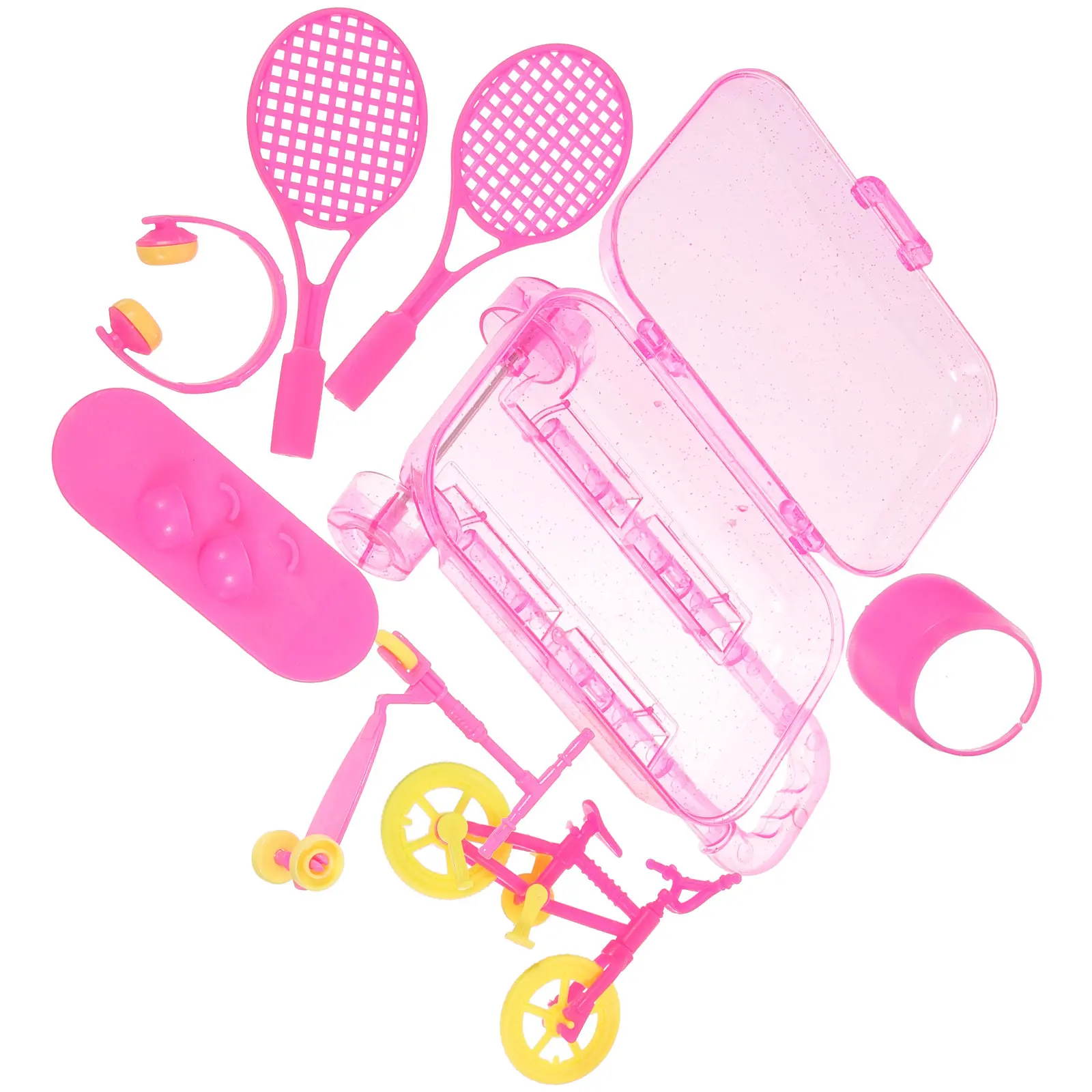 1Set Mini Dollhouse Suitcase Accessories Headphone Tennis Racket Hat Skateboard Scooter Bike Travel Sports Play Set
1Set Mini Dollhouse Suitcase Accessories Headphone Tennis Racket Hat Skateboard Scooter Bike Travel Sports Play Set
