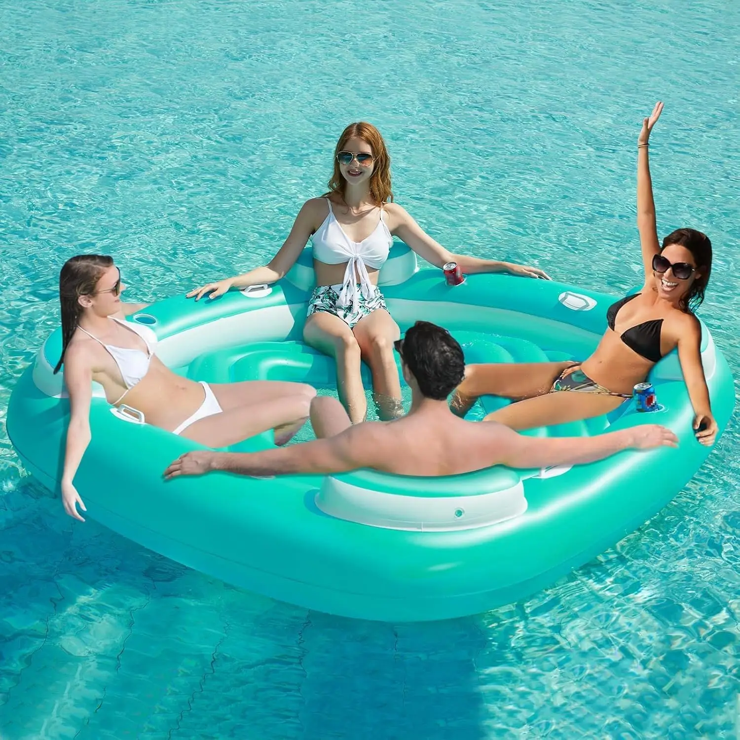 Floating Island Pool Float - Giant Inflatable Multi Person Pool Party Floats Swimming Pool Lounger Raft with Cup Holder
Floating Island Pool Float - Giant Inflatable Multi Person Pool Party Floats Swimming Pool Lounger Raft with Cup Holder