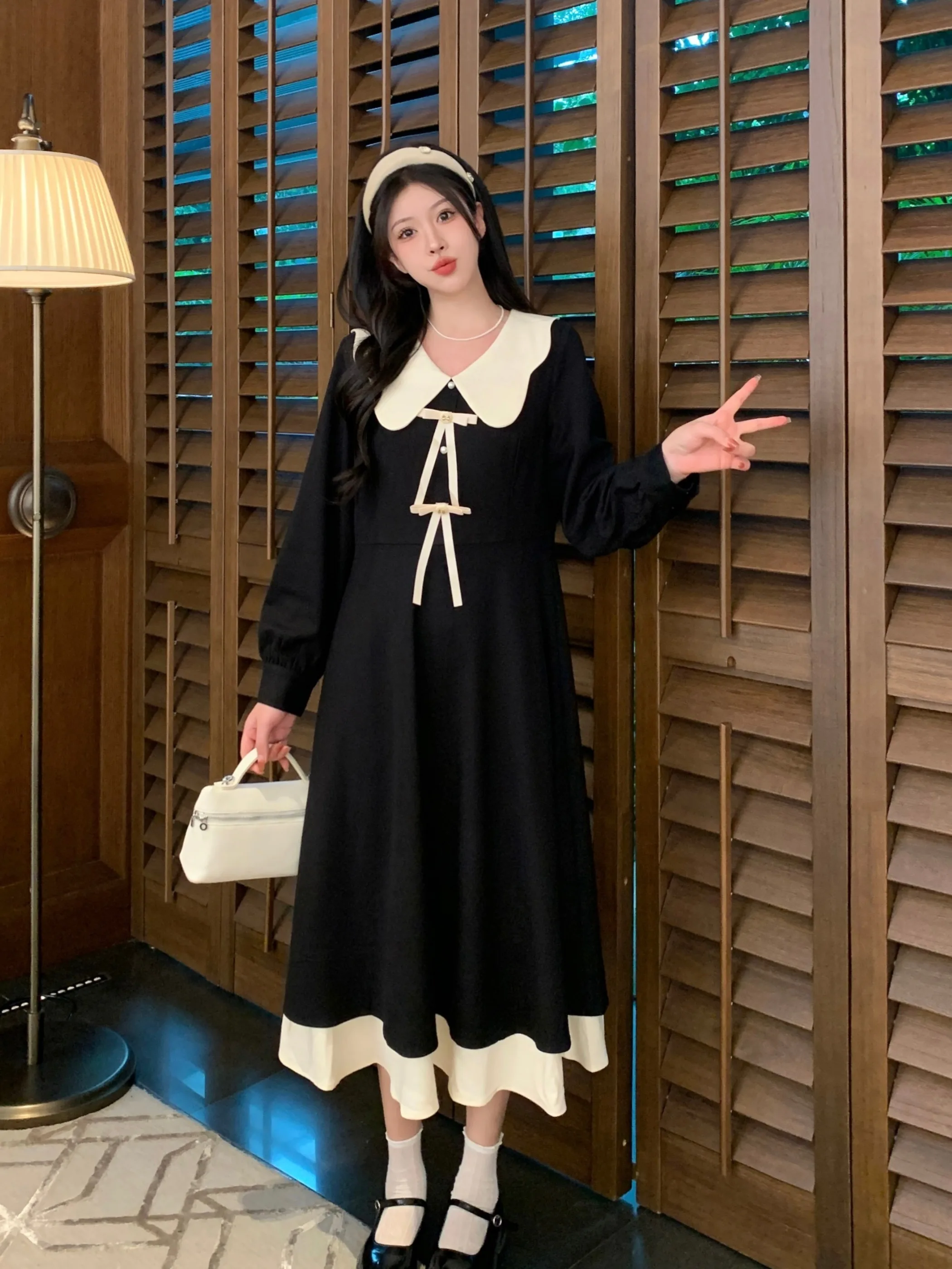 plus Size Women's Gentle Style Petal Collar Belted Long Sleeve Dress Autumn New Waist Cinching Elegant Long Dress Commute Style
plus Size Women's Gentle Style Petal Collar Belted Long Sleeve Dress Autumn New Waist Cinching Elegant Long Dress Commute Style