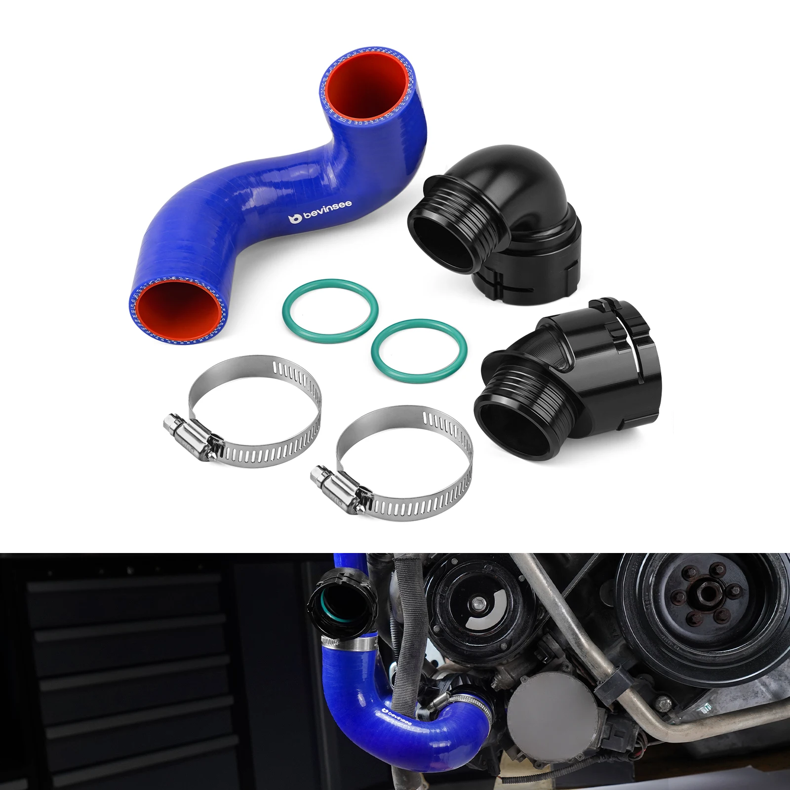 For N52N/N53 Engine Silicone Lower Radiator Hose Kit w/Aluminum Flange For BMW E90 E92 E91 E93 E82 E88 E81 X1 E84 17127564478
For N52N/N53 Engine Silicone Lower Radiator Hose Kit w/Aluminum Flange For BMW E90 E92 E91 E93 E82 E88 E81 X1 E84 17127564478