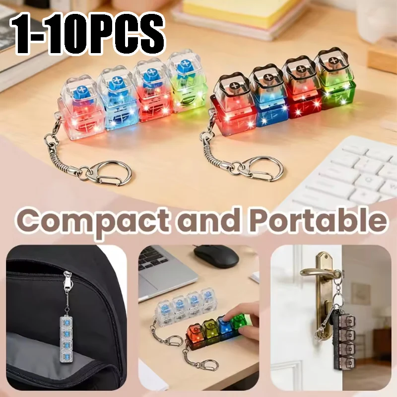 Illuminated Clickable Keyboard Keychain LED Fidget Toy for Stress Management Portable Office Desk Decoration Perfect Gift
Illuminated Clickable Keyboard Keychain LED Fidget Toy for Stress Management Portable Office Desk Decoration Perfect Gift