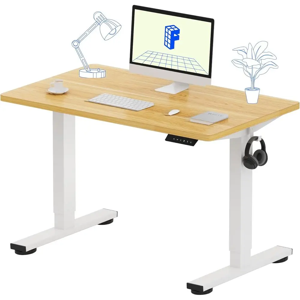 Adjustable Height Electric Sit-Stand Desk 40 x 24 - White & Maple Home Office Computer Desk
Adjustable Height Electric Sit-Stand Desk 40 x 24 - White & Maple Home Office Computer Desk