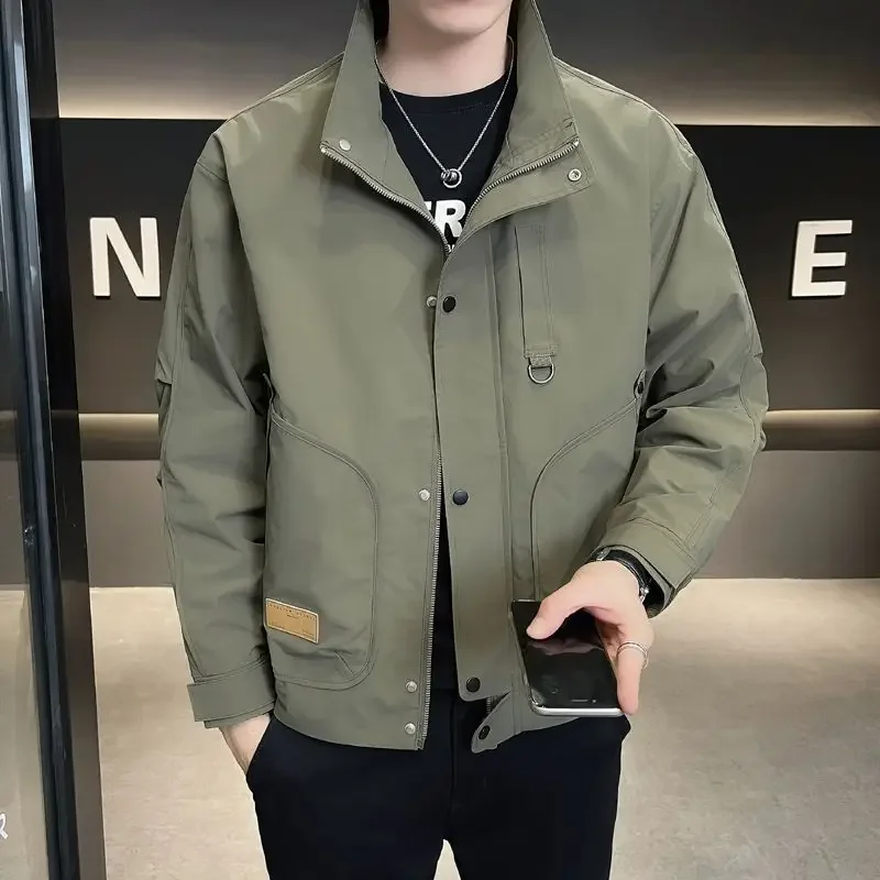 Fashion Stand Collar Male Jacket for Business and Leisure, Spring and Autumn Korean Style Casual Tooling Outerwear
Fashion Stand Collar Male Jacket for Business and Leisure, Spring and Autumn Korean Style Casual Tooling Outerwear