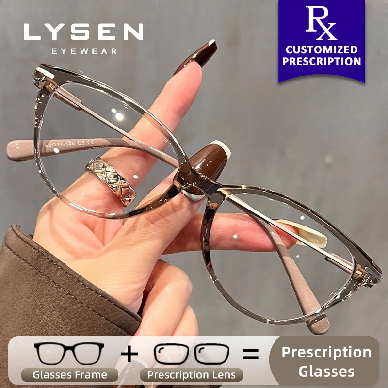 LYSEN Fashion Cat Eye Women's Myopia Photochromic Glasses Lady Glasses with Prescription Lenses Anti Blue Light Reading Eyewear
LYSEN Fashion Cat Eye Women's Myopia Photochromic Glasses Lady Glasses with Prescription Lenses Anti Blue Light Reading Eyewear