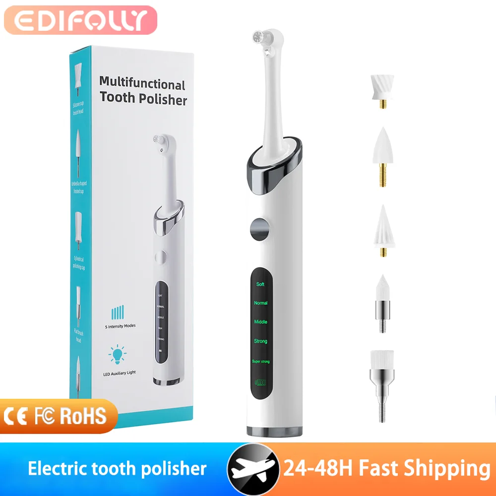 Электрический полировщик для отбеливания и чистки зубов с LED-подсветкой, 5 насадок, 5 режимов скорости, для удаления зубного камня
Электрический полировщик для отбеливания и чистки зубов с LED-подсветкой, 5 насадок, 5 режимов скорости, для удаления зубного камня