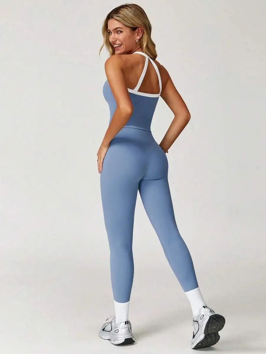 Womens 2 Piece Sports Set Vest And Leggings For Yoga Workout Tight Stretchy Comfortable
Womens 2 Piece Sports Set Vest And Leggings For Yoga Workout Tight Stretchy Comfortable