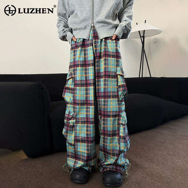 LUZHEN 2025 New Checked Printed Multi Pockets Design Straight Cargo Pants Men's Stylish Korean Street Wide Leg Trouser LZ9548
LUZHEN 2025 New Checked Printed Multi Pockets Design Straight Cargo Pants Men's Stylish Korean Street Wide Leg Trouser LZ9548