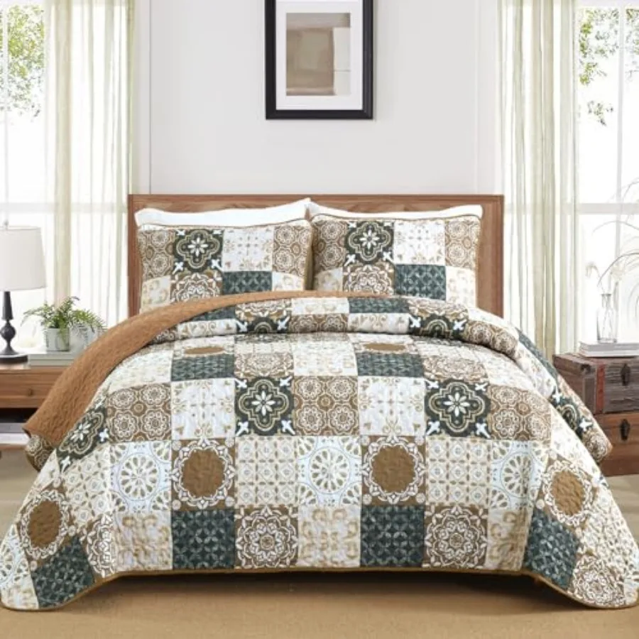 Quilt Set Size Boho Plaid Patchwork Bedspreads Coverlet Set 3 Pieces Soft Lightweight Microfiber Fall Quilt Bedding Set for All
Quilt Set Size Boho Plaid Patchwork Bedspreads Coverlet Set 3 Pieces Soft Lightweight Microfiber Fall Quilt Bedding Set for All