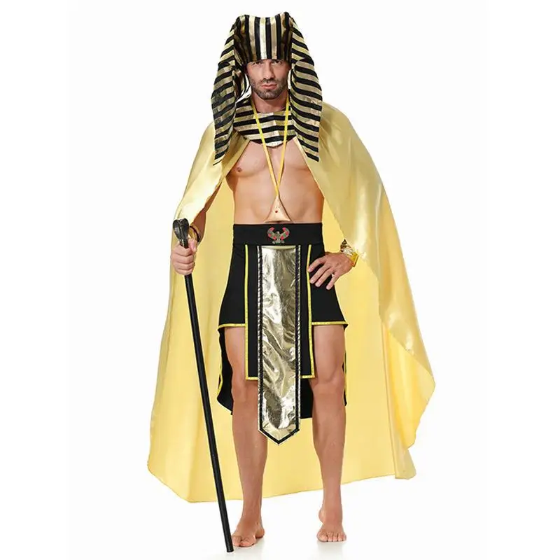 Adult Male Egyptian Pharaoh Costume Cosplay Ancient Egyptian African Elder Golden Head Neck Cover Skirt 2 Sleeve Cape 7piece
Adult Male Egyptian Pharaoh Costume Cosplay Ancient Egyptian African Elder Golden Head Neck Cover Skirt 2 Sleeve Cape 7piece