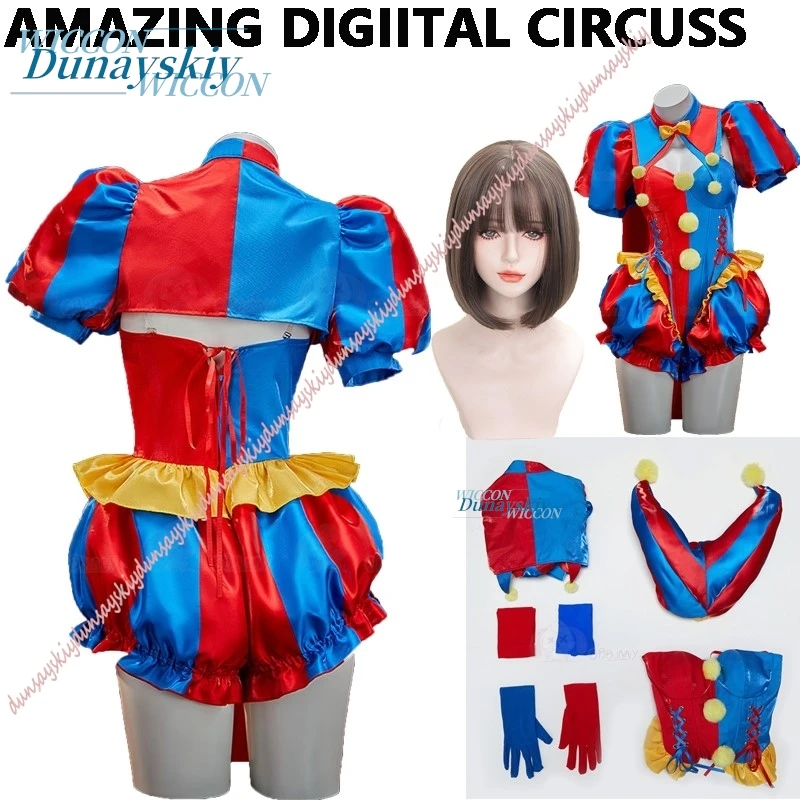 Anime Games Pomnnii Fan-Made Women's Cosplay Costume Circus Wig Jumpsuit Hat Clown short Halloween Costume
Anime Games Pomnnii Fan-Made Women's Cosplay Costume Circus Wig Jumpsuit Hat Clown short Halloween Costume