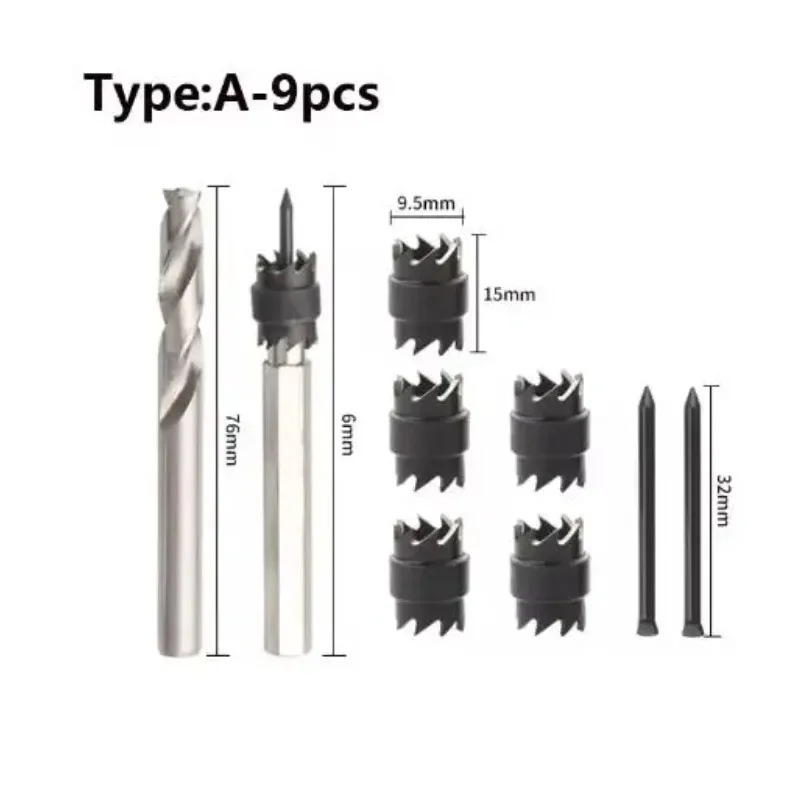 9/13PCS 9.5mm Double Sided Spot Welding Remover Drill Bits Set Rotary Spot Weld Cutter Metal Hole Saw Repair Anchor Point Tools
9/13PCS 9.5mm Double Sided Spot Welding Remover Drill Bits Set Rotary Spot Weld Cutter Metal Hole Saw Repair Anchor Point Tools