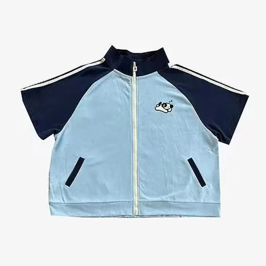Preppy Style Sports Suit Loose Contrast Color Short Sleeved Zipper Top + Tie Up High Waisted Casual Shorts 2pcs Sets Y2k Suits
Preppy Style Sports Suit Loose Contrast Color Short Sleeved Zipper Top + Tie Up High Waisted Casual Shorts 2pcs Sets Y2k Suits
