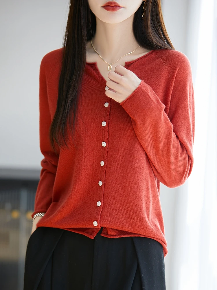 New Spring Summer Women's T-Shirts Worsted Wool Blend Female Knitwear Cozy Cardigan Long Sleeve Sweater Clothes Tops Thin Jersey
New Spring Summer Women's T-Shirts Worsted Wool Blend Female Knitwear Cozy Cardigan Long Sleeve Sweater Clothes Tops Thin Jersey