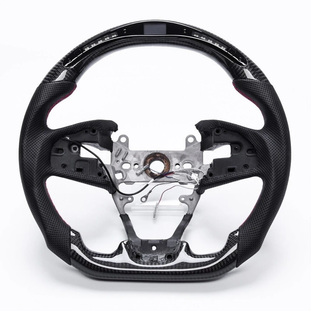 LED Display D-Type Carbon Fiber Steering Wheel For Honda Civic Type-R 2016-2021 Perforated Leather Red Stitch Steering Wheel
LED Display D-Type Carbon Fiber Steering Wheel For Honda Civic Type-R 2016-2021 Perforated Leather Red Stitch Steering Wheel