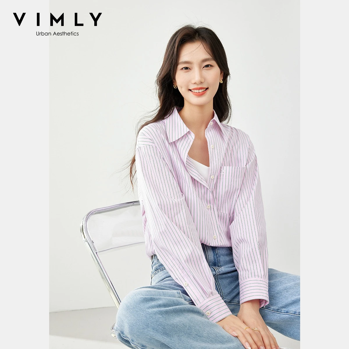 Женская рубашка и блузка VIMLY из 100% хлопка в полоску, повседневная, с отложным воротником, весна 2026, новинка, с длинным рукавом, модель M5118
Женская рубашка и блузка VIMLY из 100% хлопка в полоску, повседневная, с отложным воротником, весна 2026, новинка, с длинным рукавом, модель M5118