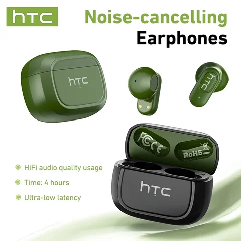 HTC NE51 Bluetooth Headphones AI Translator Earbuds Sport Noise Cancelling Wireless Earphones with Mic comfortable in-Ear