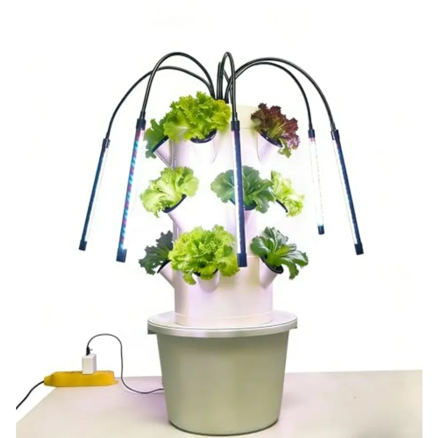 TIRUSS Vertical Hydroponic Growing System 3-Layer 15-Hole Indoor Garden Kit with 6 LED Grow Lights Water Pump Soil-Free Smart P
TIRUSS Vertical Hydroponic Growing System 3-Layer 15-Hole Indoor Garden Kit with 6 LED Grow Lights Water Pump Soil-Free Smart P