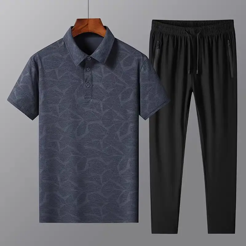 Ice Silk ort Sve irt Men's Father Casual Sportswear Set Summer Lightweight Comfortable Breathable Youth Long Pants
Ice Silk ort Sve irt Men's Father Casual Sportswear Set Summer Lightweight Comfortable Breathable Youth Long Pants