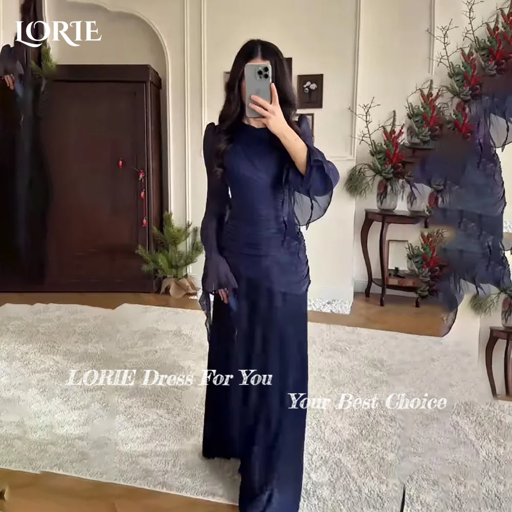 LORIE Modest Crepe Evening Dress Pleats Puff Long Sleeve Floor Length Prom Dresses Ruched Illsion Arabia Party Gowns Customized
LORIE Modest Crepe Evening Dress Pleats Puff Long Sleeve Floor Length Prom Dresses Ruched Illsion Arabia Party Gowns Customized