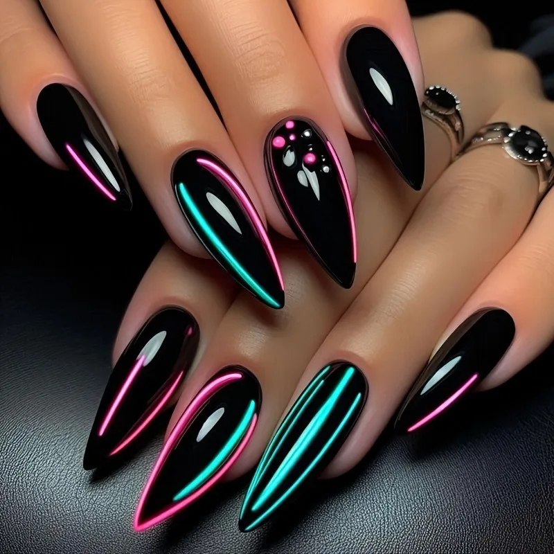 24шт черных линий в форме миндаля в стиле панк, модный пресс On Nails, качество салона дома, многоразовый, бестселлер, новый стиль
24шт черных линий в форме миндаля в стиле панк, модный пресс On Nails, качество салона дома, многоразовый, бестселлер, новый стиль
